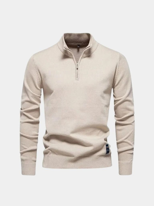 Half Zip Knitwear Solid Color Cardigan Sweater