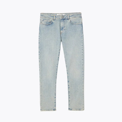 Auretier slim fit light blue denim jeans, five-pocket style, front view on white background.