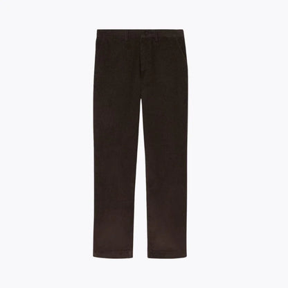 Auretier regular fit brown corduroy chino pants displayed on a plain background